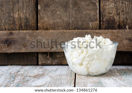 Cottage cheese.Selective focus