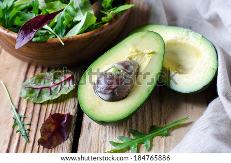 Avocado and salad mix