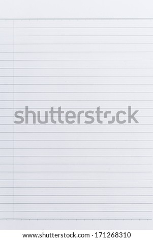 Sheet of lined paper or notebook paper texture with left margin