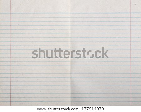 Vintage lined paper or notebook paper texture with left and right margin