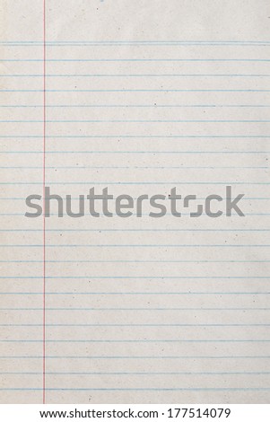 Vintage Lined Paper Or Notebook Paper Texture With Left Margin