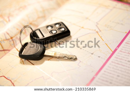 Car key with map
