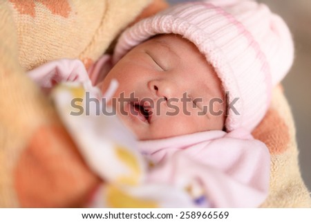 New born baby infant asleep