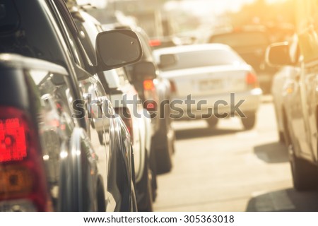 Traffic jams in the city - rush hour