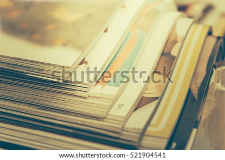 Stack of magazines (vintage effected)