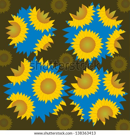 Background from flowers of sunflower. The substrate for the invitation.