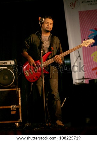 HYDERABAD,AP,INDIA-JUNE 21:Gospel rock band Performs at Alliance Francaise, Goethe Zentrum and HwM foundation World Music Day celebrations on June 21,2012 in Hyderabad,Ap,India.