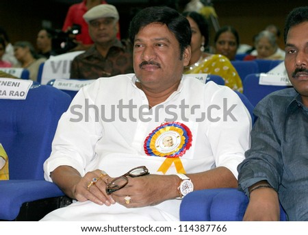 HYDERABAD,AP,INDIA- SEPTEMBER 28:G.Rajendra Prasad,Telugu Film actor attend Abhinandana A N R Film Awards Presentation at Indira Priyadarshini Auditorium on September 28,2012 in Hyderabad,Ap,India.