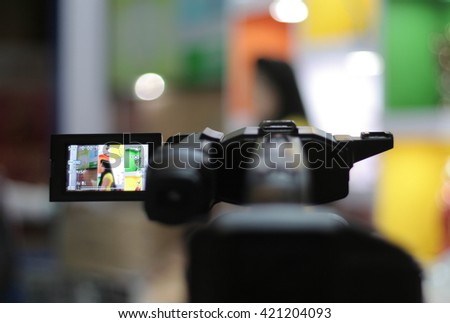 Closeup of Video camera viewfinder