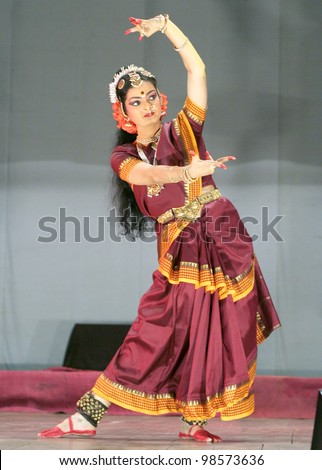 HYDERABAD,AP,INDIA-MARCH 21:Artists present Dance ballet Matru Devo Bhava on the International Mothers\' Day at ravindra bharati on March 21,2012 in Hyderabad,India.Mothers in mythology were shown.