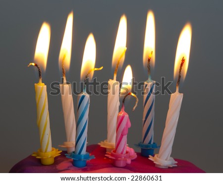 Birthday candles burning