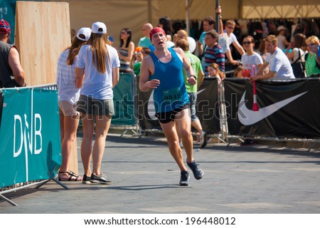 VILNIUS, LITHUANIA - MAY 25: More than 7 thousand participants compete in the half marathon, 10 km and 5 km tracks in 