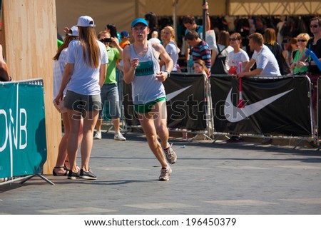VILNIUS, LITHUANIA - MAY 25: More than 7 thousand participants compete in the half marathon, 10 km and 5 km tracks in \