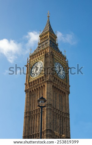 The Elizabeth Tower (previously called the Clock Tower) of Westminster palace with the second largest clock in the world named Big Ben.