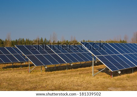 Panels on field for solar energy in Czech republic