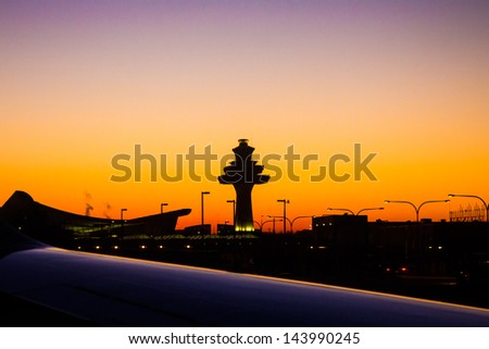 Airport Tower Silhouette/Airport Tower Silhouette/Airport Tower Silhouette Sunrise