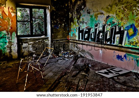 DUBROVNIK, CROATIA - JANUARY 3: One of the rooms in abandoned and damaged Hotel Belvedere on 3 January, 2013. Before the war, it was the most exclusive place to stay in Dubrovnik.