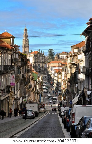 PORTO, PORTUGAL - DECEMBER 7, 2012: Architecture of Porto, Portugal. Porto is the second largest city in Portugal and it was called the European Culture Capital in 2001.
