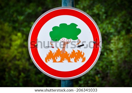 No Fire Sign in the Forest