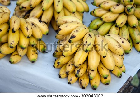 Fresh Bananas for Sale in Rio de Janeiro Street Market