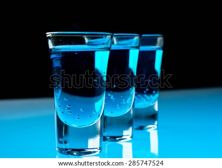 Alcohol in shot glasses