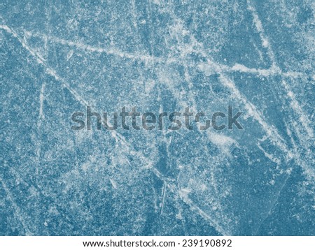 Blue hockey ice rink surface texture