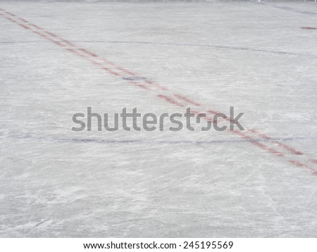 Centre ice markings of an hockey rink, winter sport background