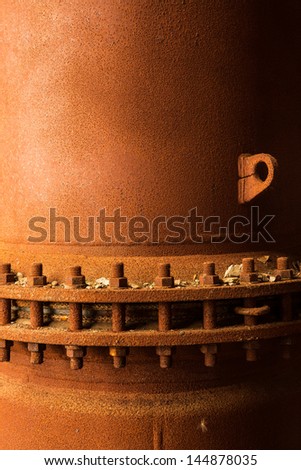 Old rusty metal container