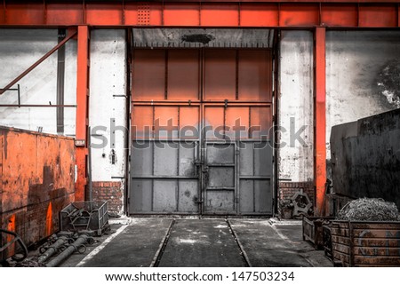 old industrial metal gate