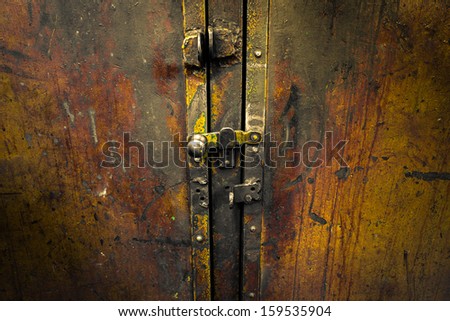 worn iron cupboard door