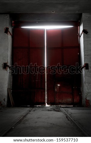 red metal gate