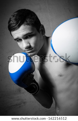 young boxer fighter portrait