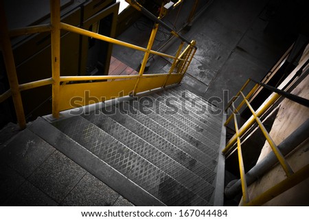 Iron stairs in an old industrial building