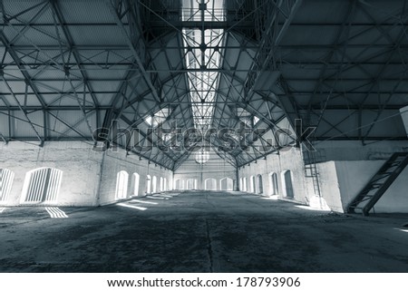 An Empty Desolate Industrial Building Inside, Attic