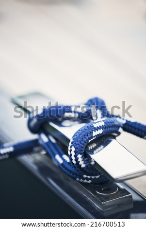 sailing ship fixing his rope