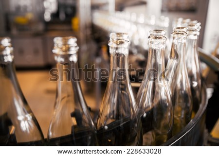 bottles on the conveyor belt