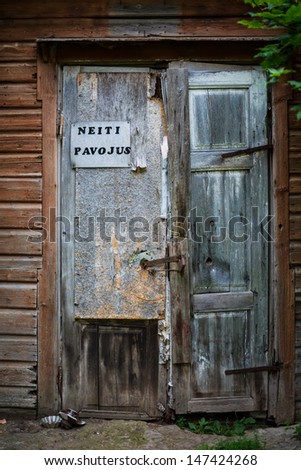 old ruined door