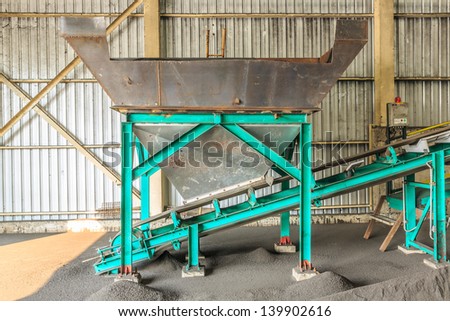 coal silo with conveyor belt