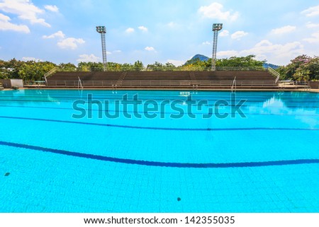 public olympic sized pool with staduim