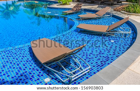 pool chair in the shallow pool