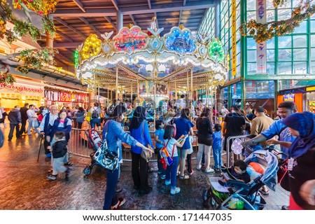 Genting Highlands, Malaysia - December 21 : Theme Park In First World Plaza On Dec 21,13 In Genting Highlands. It'S A Shopping Centre Which Consists Of Shops, Restaurants, An Indoor Theme Park, Ect.