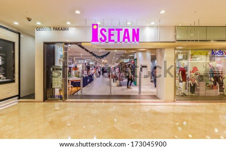 KUALA LUMPUR - DEC 23: Isetan Department Store at KLCC on Dec 23, 2013 in KL, Malaysia. It is a Japanese department store. Based in Shinjuku, Tokyo, Isetan has branches throughout Japan and East Asia.
