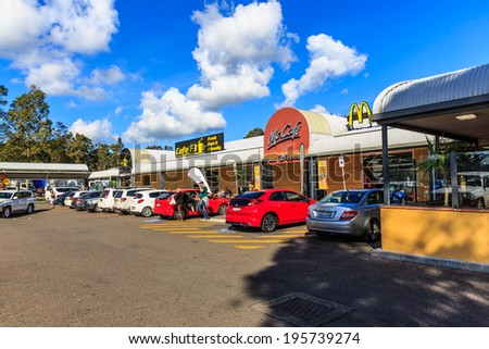 NEWCASTLE, AUSTRALIA - MAY 9 : McCafe restaurant at Newcastle , Australia on May 9, 14. It is a coffee-house-style food and drink chain, owned by McDonald\'s. Created and launched in Melbournein 1993.