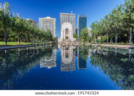 SYDNEY - MAY 10 : ANZAC war memorial at Hyde park, Sydney, Australia on May 10, 14. The memorial is the focus of commemoration ceremonies on Anzac Day, Armistice Day and other important occasions.