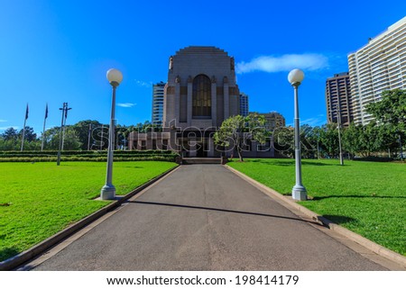 SYDNEY - MAY 10 : ANZAC war memorial at Hyde park, Sydney, Australia on May 10, 14. The memorial is the focus of commemoration ceremonies on Anzac Day, Armistice Day and other important occasions.