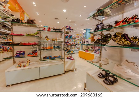 BANGKOK - FEB 22: kid shoes shop at Central Ladprao in Bangkok on Feb 22, 2014. It is a shopping complex, owned Central Pattana and was the first inegrated shopping complex of Central Pattana