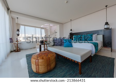 HUA HIN, THAILAND - MAY 23: Room interior of Marrakech Hotel on May 23, 14 in Hua Hin. The design of the hotel was Inspired by rich and colorful culture of Morocco\'s Marrakech or \
