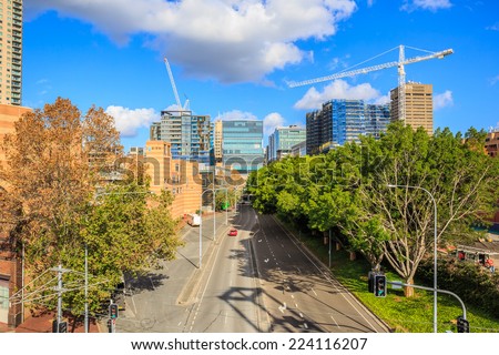 SYDNEY - MAY 12: City scape of Sydney on May 12, 2014 in Sydney. It is the state capital of New South Wales and the most populous city in Australia.