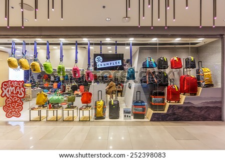 BANGKOK-JAN 2: Crumpler shop at Central World Shopping Center on Jan 2, 2015. It is a shopping plaza and complex in Bangkok which is the sixth largest shopping complex in the world.