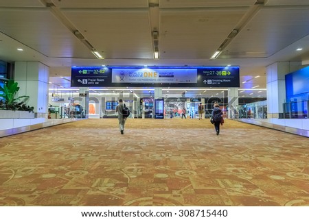 NEW DELHI - AUG 5: Indira Gandhi International Airport on Aug 5, 2015 in New Delhi. The airport is the busiest airport in the country since 2009.